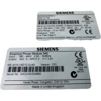 Siemens Sinamics 6SL3210-SE12-2UA0+ 6SL304-0JA00-0AA0...