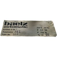 baelz Automatic Elektromotor 220 volt Antrieb E 06