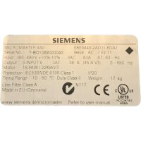 Siemens Micromaster440 6SE6440-2AD31-8DA1...