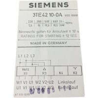 Siemens 3TB42 10-0A + 7PU60 Sterndreieckschütz 15kW