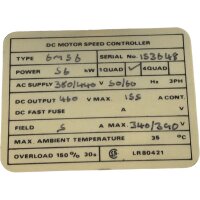 RETA-LABOD 6MS6 Control Techniques DC Motor Speed Controller