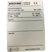 Krohne H250/RR/M9/ES Durchflussmesser 011021281.001