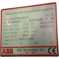 ABB 8C52309A0010 3PH. AC PM Synchronous Servomotor