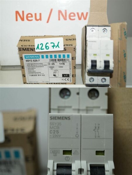 Siemens C 25 , 5SY3525-7 Leitungsschutzschalter,5SY35, 25A , C25  230v, 1+N