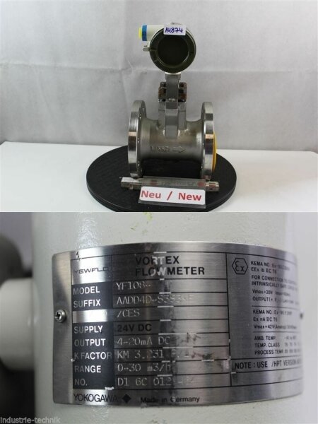 Yokogawa Vortex Flowmeter Durchflusssensor YF108-AADD4D-S3S3 E