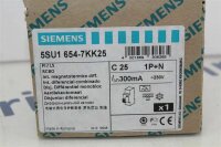 Siemens 5SU1 654-7KK25 Fl-Schutzschalter 5SU1645-7KK25  C 25 1P+N